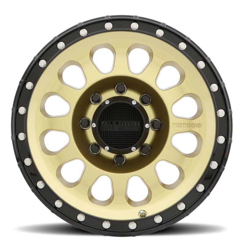 Method Mr315 17x8.5 +25mm Offset 8x6.5 130.81mm CB Gold/Black Street Loc Wheel - Mammoth Racing -