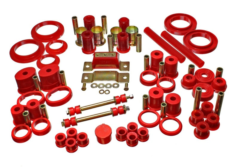 Energy Suspension 85-93 Ford Mustang Red Hyper-flex Master Bushing Set w/ V-8 - Mammoth Racing -