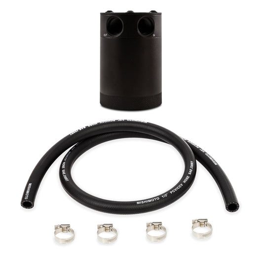 Mishimoto Assembled Universal 2-Port Catch Can Black w/ Hose - Mammoth Racing -