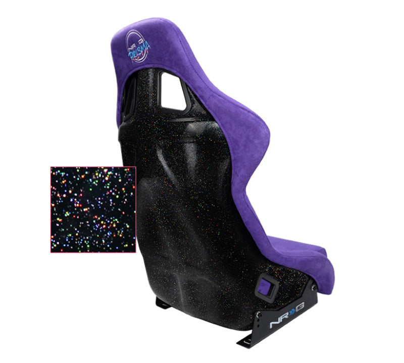 NRG FRP Bucket Seat PRISMA Edition W/ pearlized Back Purple Alcantara - Large - My Store