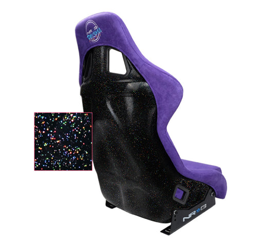 NRG FRP Bucket Seat PRISMA Edition W/ pearlized Back Purple Alcantara - Large - My Store