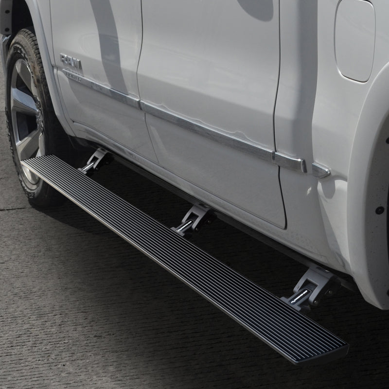 Go Rhino 19-23 Ram 1500 Quad Cab 4dr E-board E1 Electric Running Board Kit (No Drill) - Tex. Blk - Mammoth Racing -