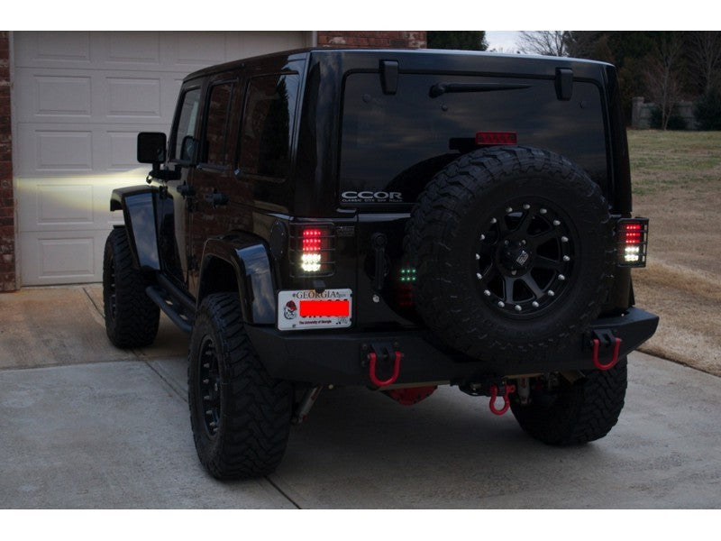 Spyder Jeep Wrangler 07-15 LED Tail Lights Black ALT-YD-JWA07-LED-BK - Mammoth Racing -