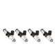 Injector Dynamics 1050x Injectors 14mm (Grey) Adaptor Top - (Silver) Bottom Adapter (Set of 4) - Mammoth Racing -
