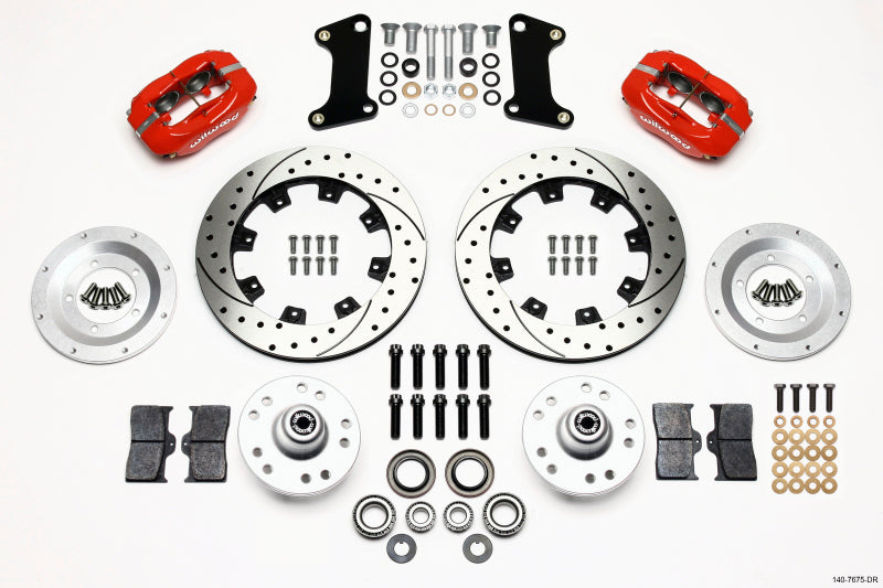 Wilwood Forged Dynalite Front Kit 12.19in Drilled Red 67-69 Camaro 64-72 Nova Chevelle - My Store