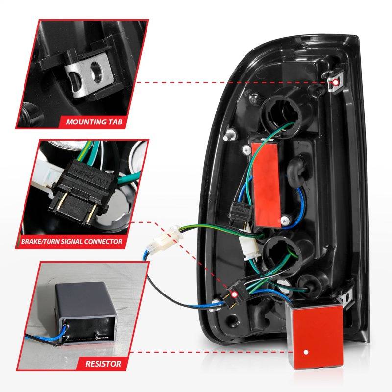 ANZO 00-06 Toyota Tundra (Std. Bed/Reg Cab) LED Taillights w/Light Bar Black Housing Smoke Lens - My Store