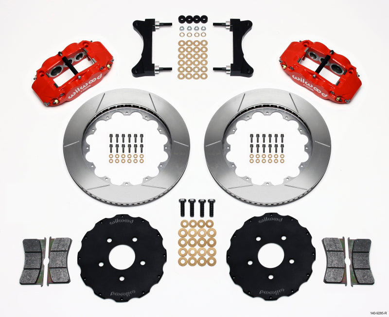 Wilwood Narrow Superlite 6R Front Hat Kit 14.00in Red Mitsubishi EVO Viii - My Store