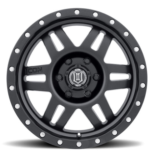 Icon Six Speed 17x8.5 6x5.5 25mm Offset 5.75in BS 108.1mm Bore Satin Black Wheel
