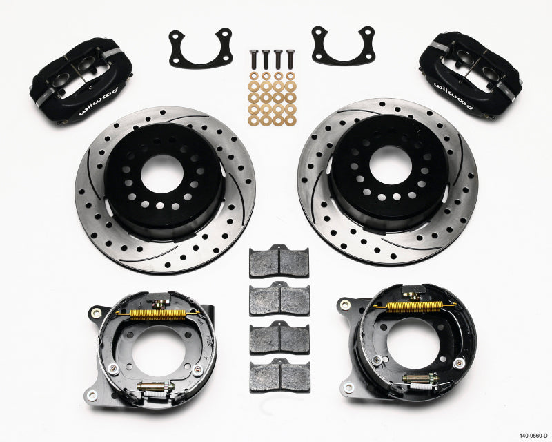 Wilwood Forged Dynalite P/S Park Brake Kit Drilled New Big Ford 2.50in offset Staggrd Shock - My Store