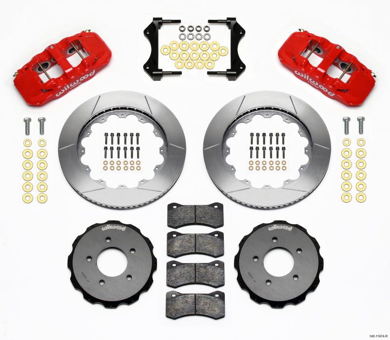Wilwood Aero6 Front Hat Kit 14.00 Red 99-06 BMW E46 - Mammoth Racing -