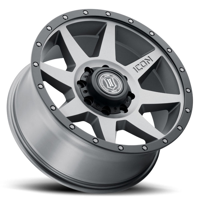 Icon Rebound 20x9 8x6.5in 12mm Offset 5.5in BS Titanium Wheel - Mammoth Racing -