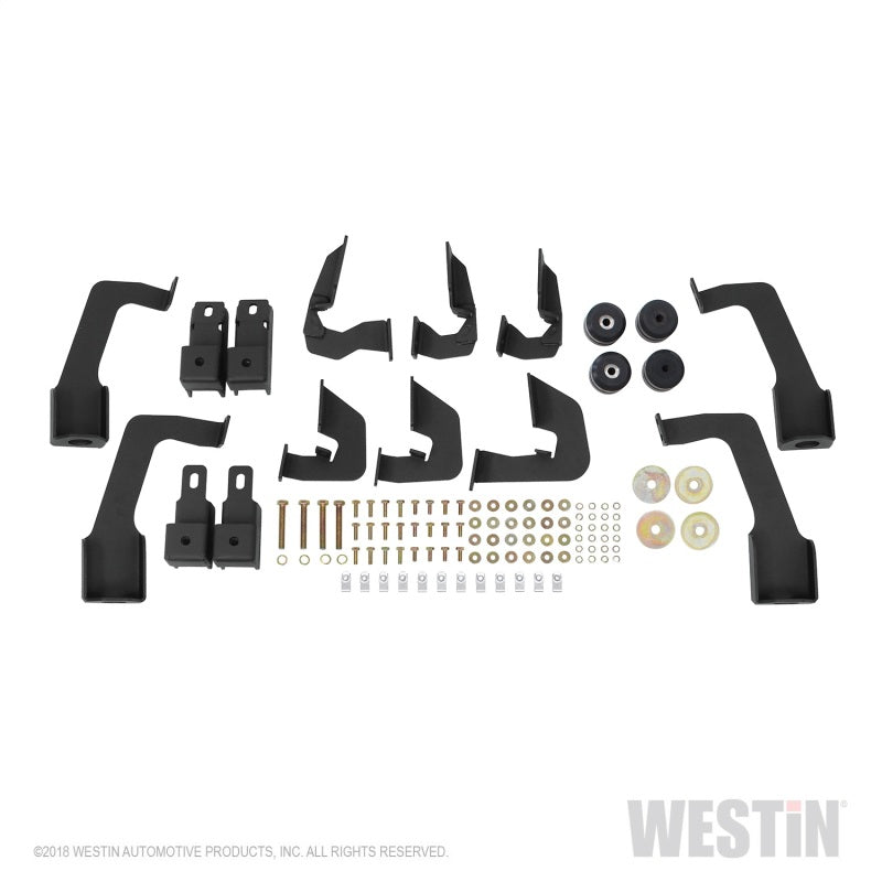 Westin 14-18 Chevrolet Silverado 1500 DC 6.5ft Bed HDX Stainless Drop W2W Nerf Step Bars - Tex. Blk - Mammoth Racing -