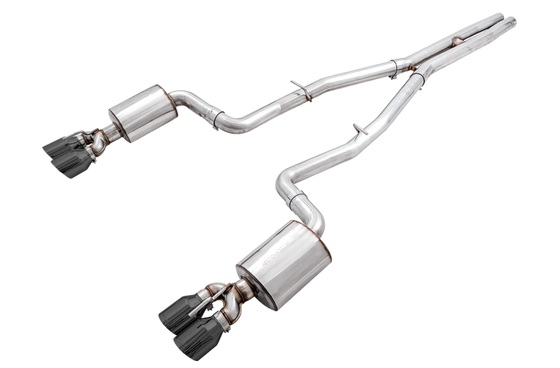 AWE Tuning 2017+ Challenger 5.7 Touring Edition Exhaust - Non-Resonated - Diamond Black Quad Tips - Mammoth Racing -