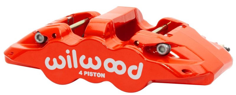 Wilwood Caliper - Aero4-DS Forged Four-Piston Caliper Black 1.38in Piston 1.10in Rotor - Red - Mammoth Racing -
