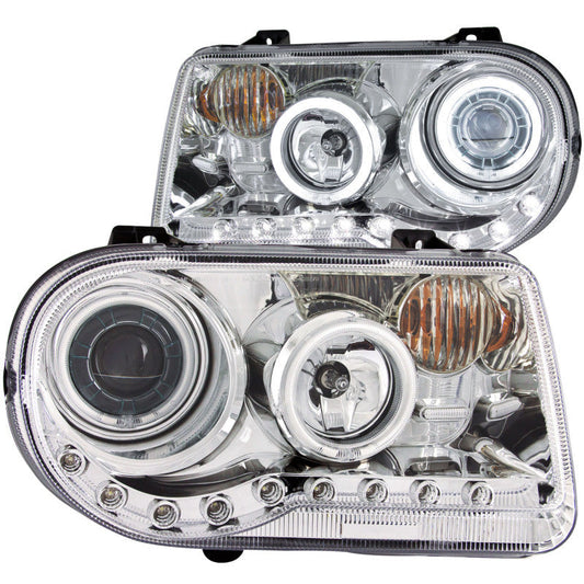 ANZO 2005-2010 Chrysler 300C Projector Headlights w/ Halo Chrome (CCFL) G2 - Mammoth Racing -