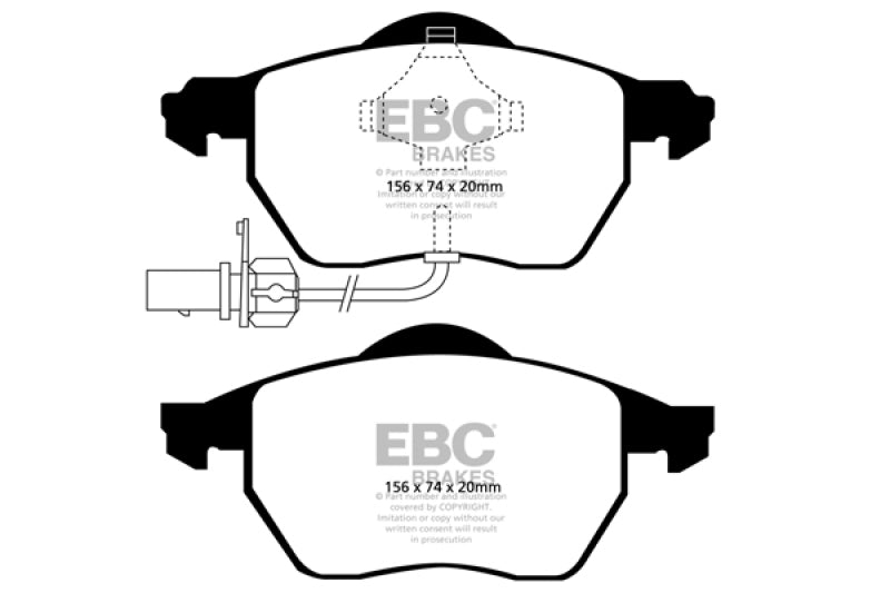 EBC 03-04 Audi A4 1.8 Turbo Yellowstuff Front Brake Pads - My Store