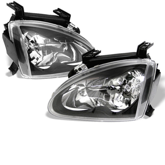 Spyder Honda Del Sol 93-97 Crystal Headlights Black HD-YD-HD93-BK - Mammoth Racing -