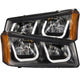 ANZO 2003-2006 Chevrolet Silverado 1500 Projector Headlights w/ U-Bar Black - My Store