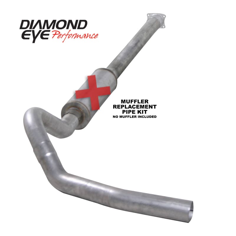 Diamond Eye KIT 4in CB MFLR RPLCMENT PIPE SGL AL: 01-05 CHEVY/GMC 6.6L 2500/3500 - Mammoth Racing -