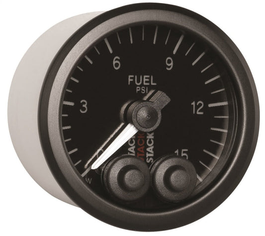 Autometer Stack 52mm 0-15 PSI 1/8in Nptf Male Pro-Control Fuel Pressure Gauge - Black - My Store