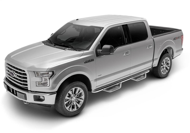 N-Fab Podium SS 09-14 Ford F-150/Raptor/Lobo SuperCrew - Polished Stainless - 3in - Mammoth Racing -