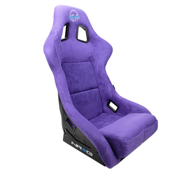 NRG FRP Bucket Seat PRISMA Edition W/ pearlized Back Purple Alcantara - Large - My Store
