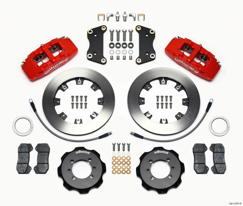 Wilwood Dynapro 6 Front Hat Kit 12.19in Red 2012 Fiat 500 w/ Lines - Mammoth Racing -
