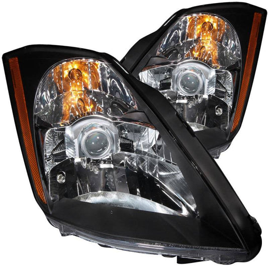 ANZO 2003-2005 Nissan 350Z Crystal Headlights Black - My Store