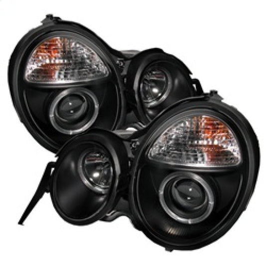 Spyder Mercedes Benz E-Class 95-99 Projector Headlights LED Halo Blk PRO-YD-MBW21095-HL-BK - Mammoth Racing -