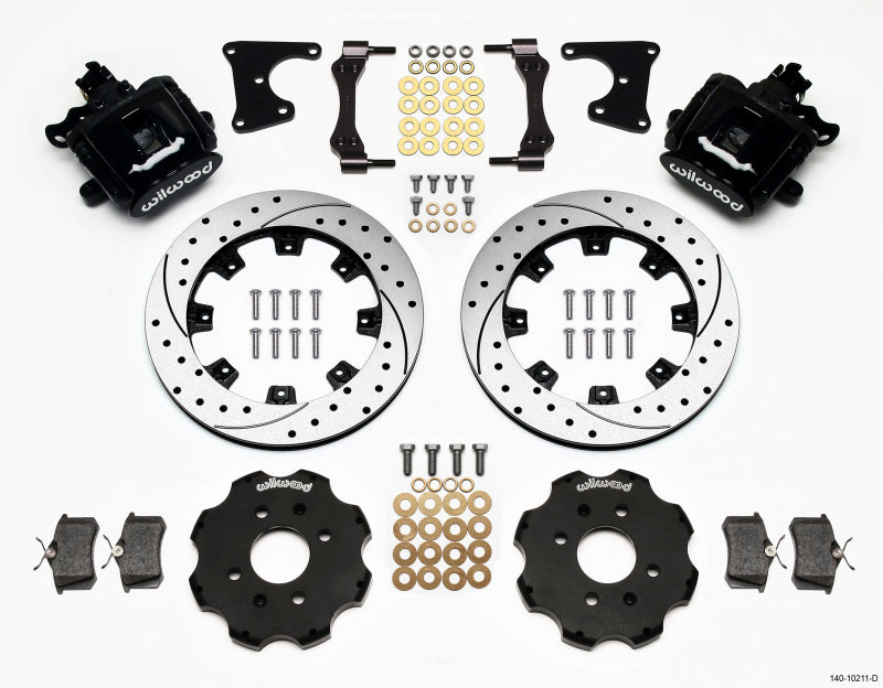 Wilwood Combination Parking Brake Rear Kit 12.19in Drilled Civic / Integra Drum 2.71 Hub Offset - Mammoth Racing -