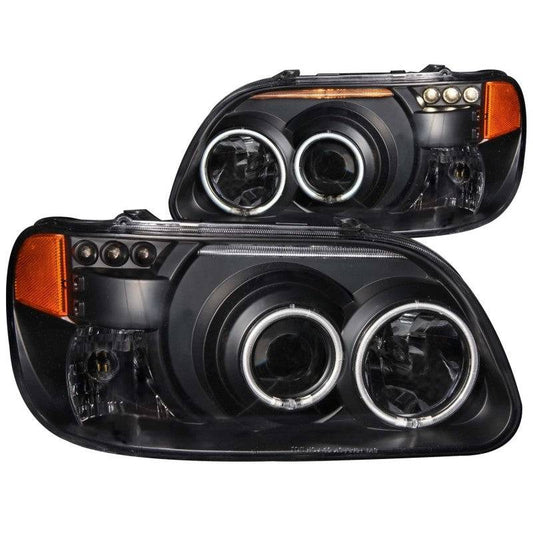 ANZO 1995-2001 Ford Explorer Projector Headlights w/ Halo Black 1 pc - My Store