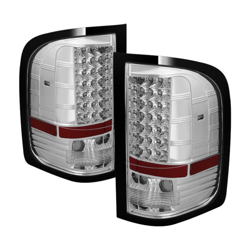 Xtune Chevy Silverado 07-13 LED Tail Lights Chrome ALT-JH-CS07-LED-C - Mammoth Racing -