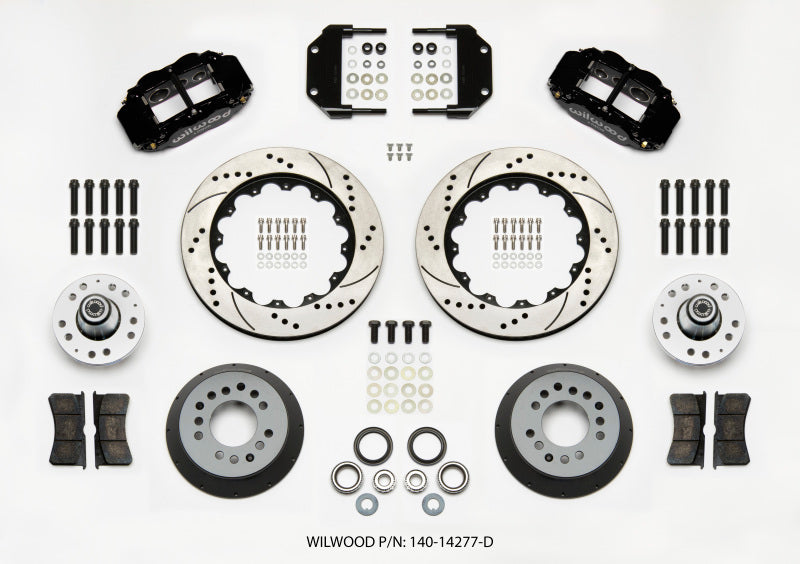 Wilwood Narrow Superlite 6R Front Hub Kit 14.00in Drilled Magnum Force Drop Spindle - My Store