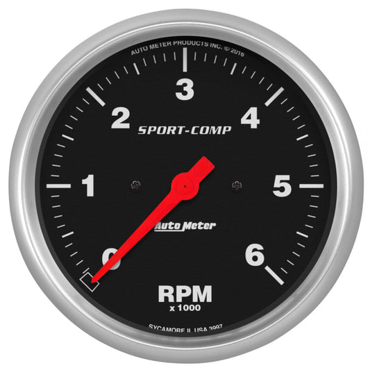 AutoMeter Sport-Comp 5in. 0-6k RPM In-Dash Tachometer Gauge - My Store