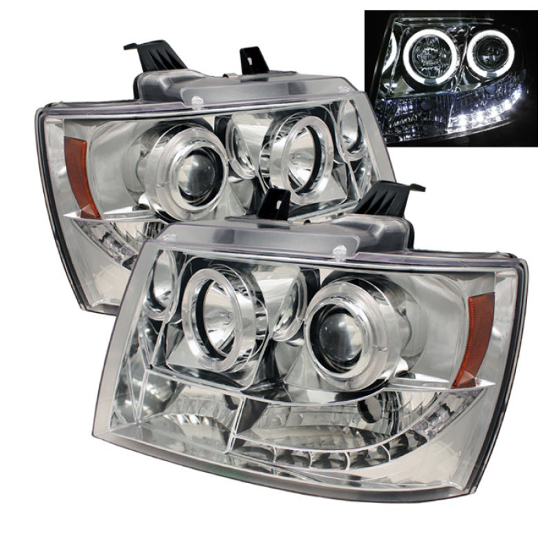 Spyder Chevy Suburban 1500 Projector Headlights LED Halo LED Chrome PRO-YD-CSUB07-HL-C - Mammoth Racing -