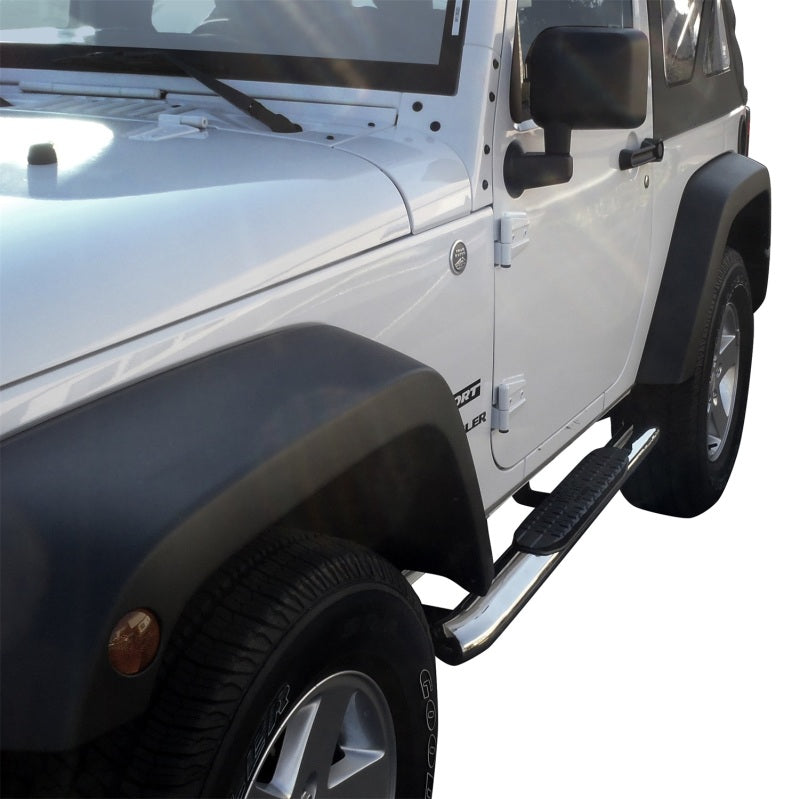 Westin 2007-2017 Jeep Wrangler 2dr PRO TRAXX 4 Oval Nerf Step Bars - SS - Mammoth Racing -