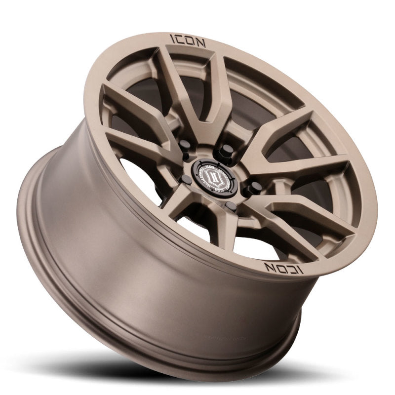 Icon Vector 5 17x8.5 5x5 -6mm Offset 4.5in BS 71.5mm Bore Bronze Wheel - Mammoth Racing -