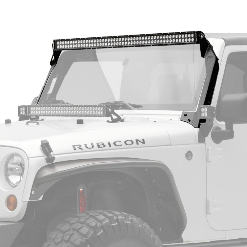 KC HiLiTES 07-18 Jeep JK 50in. C-Series C50 LED Light Bar w/Overhead Mount Bracket Kit - Mammoth Racing -