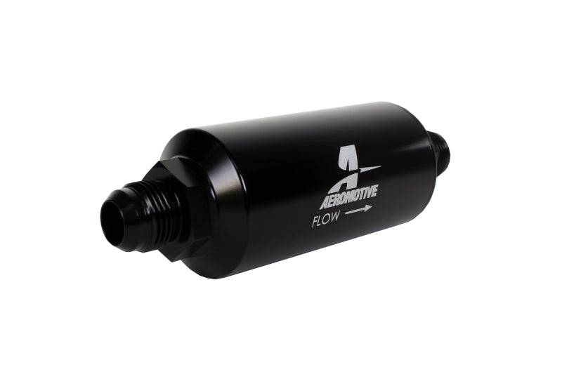 Aeromotive In-Line Filter - AN -10 size Male - 10 Micron Microglass Element - Bright-Dip Black - My Store