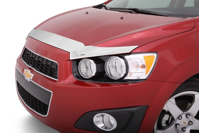 AVS 12-16 Chevy Sonic Aeroskin Low Profile Hood Shield - Chrome - Mammoth Racing -