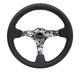 NRG Reinforced Steering Wheel (350mm / 3in. Deep) Blk Leather w/Hydrodipped Digi-Camo Spokes - My Store
