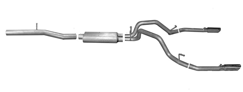 Gibson 15-18 Chevrolet Silverado 1500 LS 5.3l 3in/2.25in Cat-Back Dual Split Exhaust - Aluminized - Mammoth Racing -