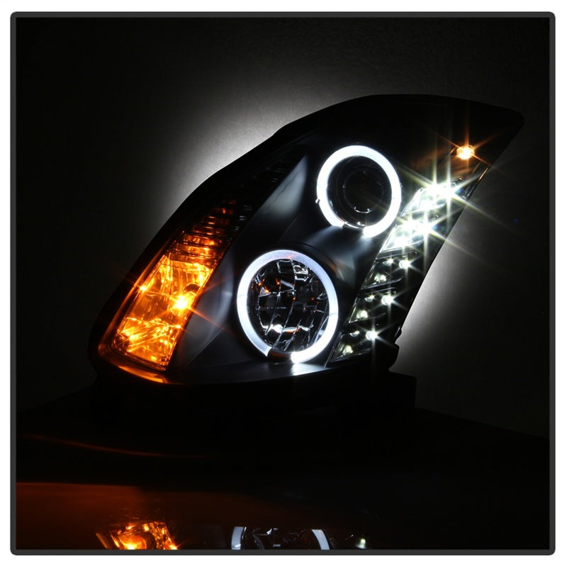 Spyder Infiniti G35 03-07 2DR Projector Halogen - LED Halo DRL Blk High H4 PRO-YD-IG35032D-DRL-BK - Mammoth Racing -