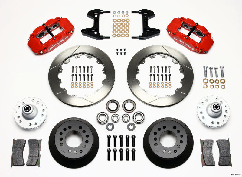 Wilwood Narrow Superlite 6R Front Hub Kit 12.88in Red 74-80 Pinto/Mustang II Disc Spindle only - My Store