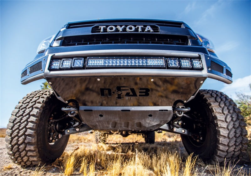 N-Fab M-RDS Front Bumper 07-13 Toyota Tundra - Gloss Black w/Silver Skid Plate - Mammoth Racing -