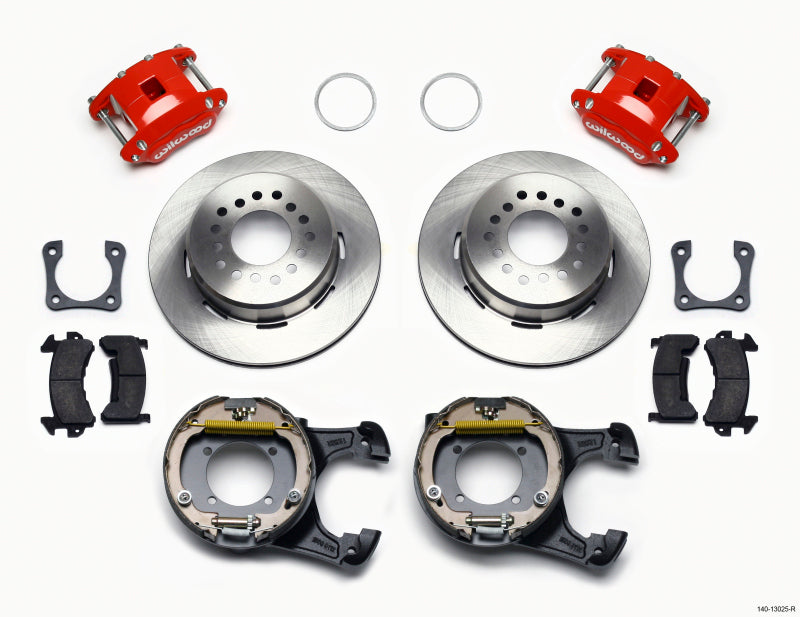 Wilwood D154 P/S Park Brake Kit Red 12 Bolt 2.81in Offset Staggered Shock - Mammoth Racing -