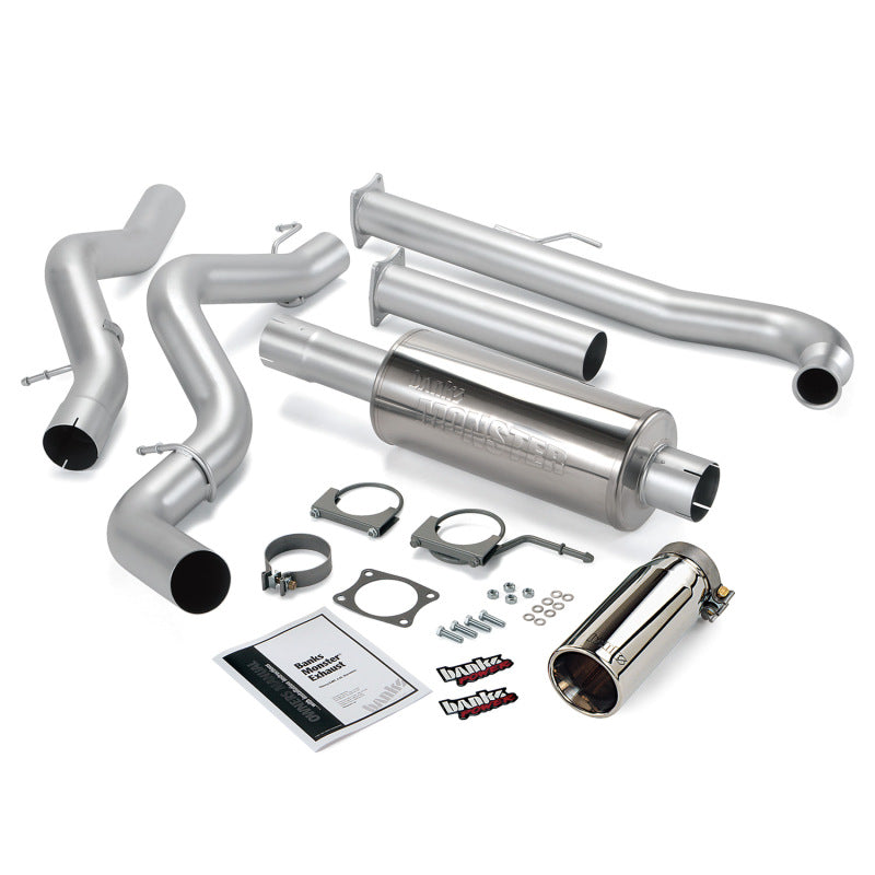 Banks Power 01-04 Chevy 6.6L Ec/Cclb Monster Exhaust System - SS Single Exhaust w/ Chrome Tip - Mammoth Racing -