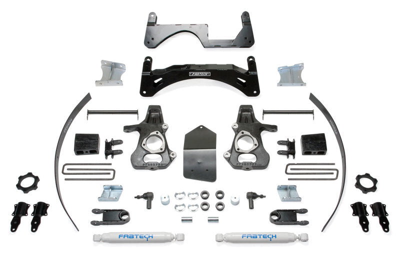 Fabtech 14-18 GM C/k1500 P/U w/oE Forg Stl UCA 6in Basic Sys w/Perf Shks - Mammoth Racing -