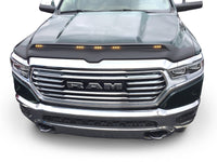 AVS 2019 Dodge Ram 1500 Aeroskin Low Profile Hood Shield w/ Lights - Black - Mammoth Racing -