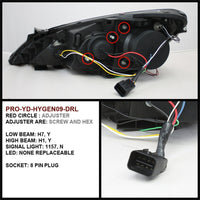 Spyder Hyundai Genesis 10-12 Projector Halogen Model- LED Halo DRL Blk PRO-YD-HYGEN09-DRL-BK - Mammoth Racing -